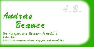 andras bramer business card